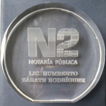 Reconocimientos Cristal Grabado 3D Laser Notaria Publica Num 2