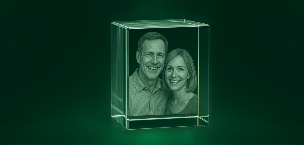 Grabado láser 3D en cristal
